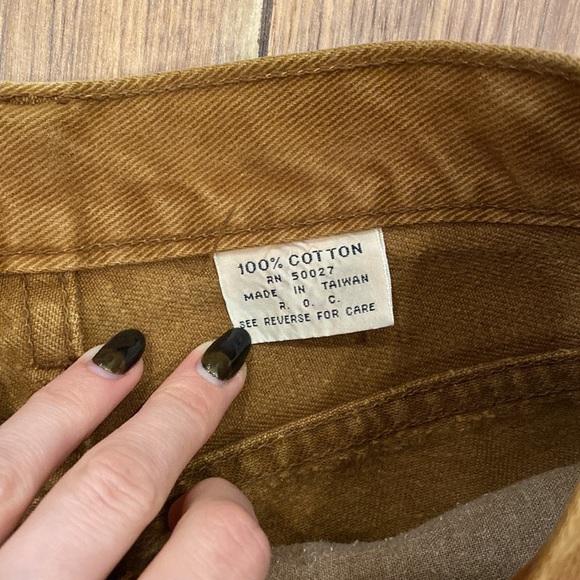 Vintage 100% Cotton 90’s High Waist Rust Denim Cutoff Cuffed Shorts Size XS / 25 - Picture 4 of 7